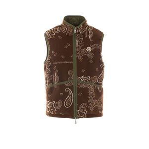 Moncler Men Reversible Paisley Print Teddy Fleece Padded Vest